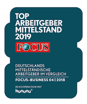 Award: Focus Top Arbeitgeber Mittelstand Award: Focus Top Arbeitgeber Mittelstand