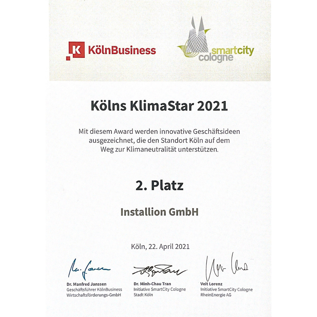 Award: Kölns Klima Star 2021 Award: Kölns Klima Star 2021